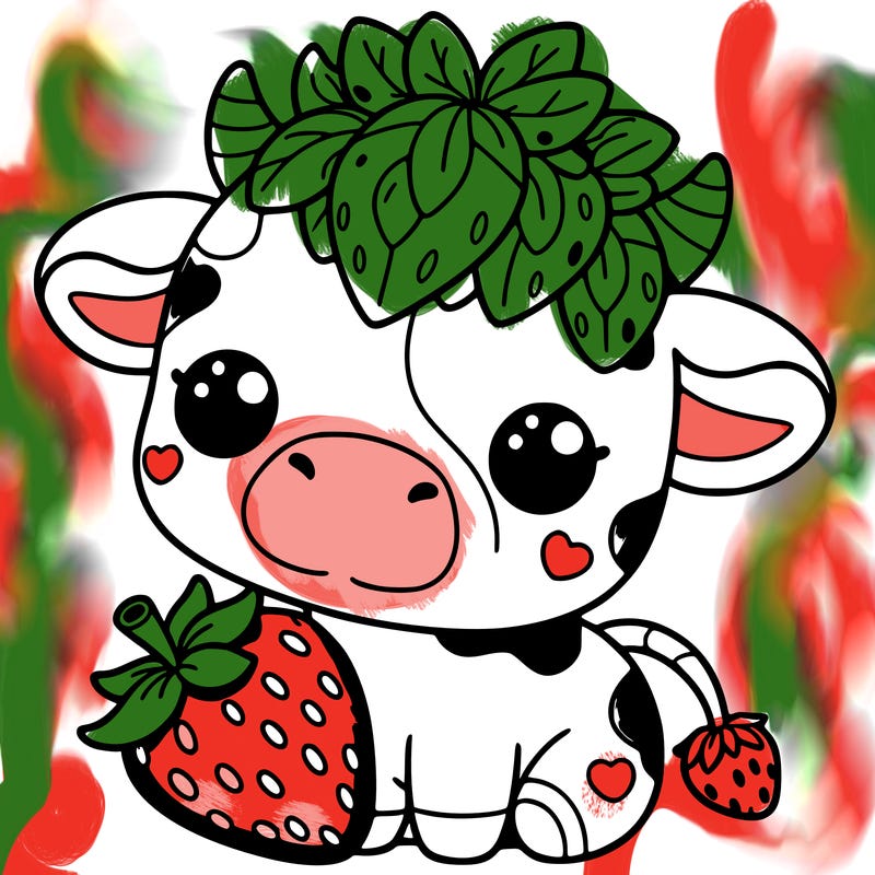cute strawberry cow