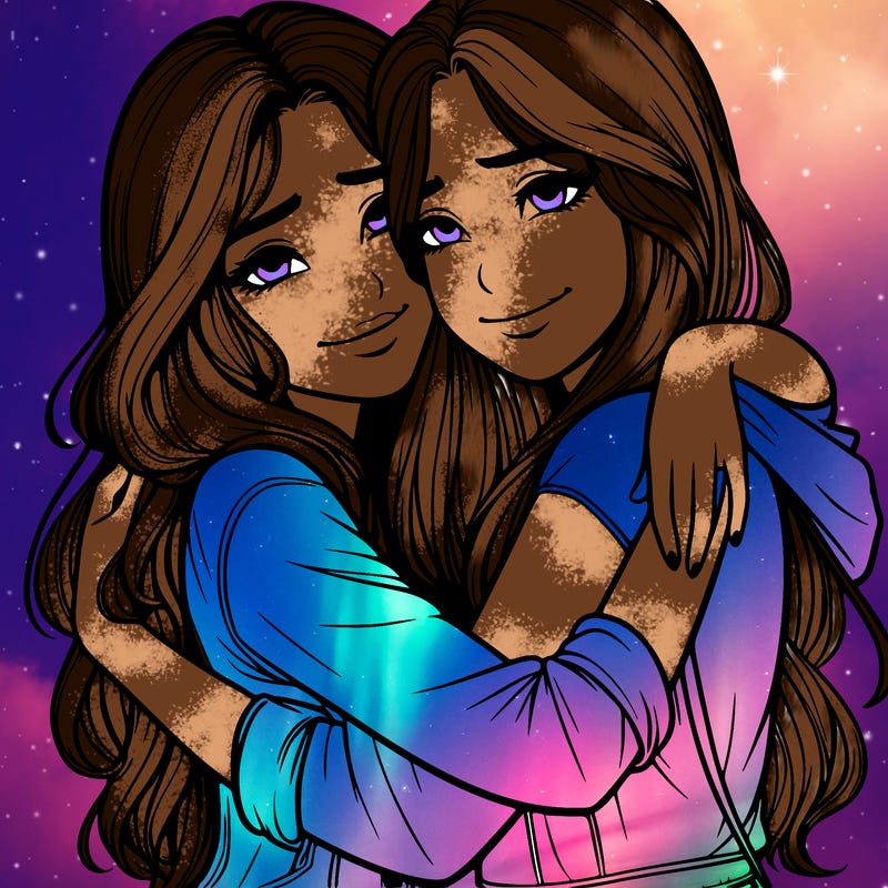 realistic girls hugging