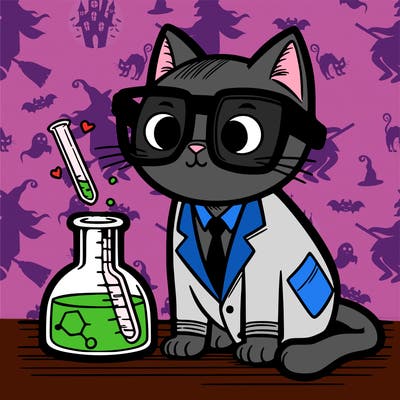 scientist cat