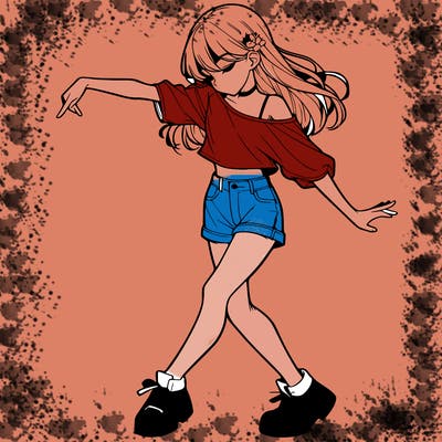 realistic girl danceing