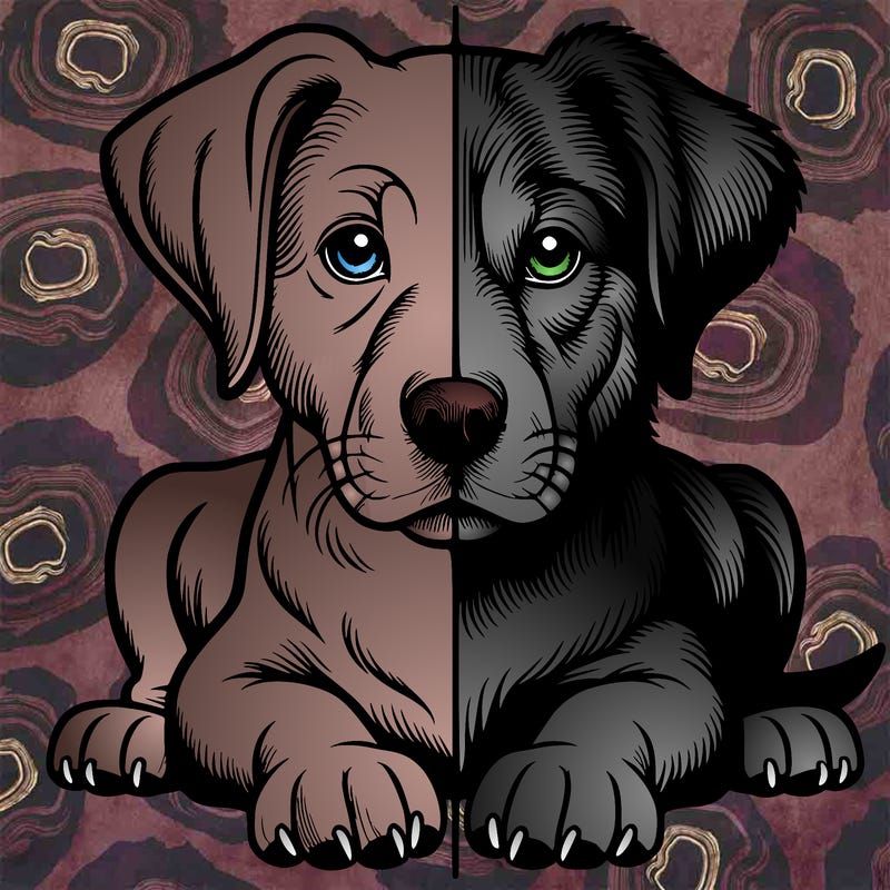 realistic dog split picture