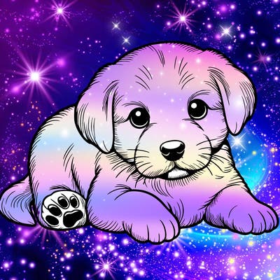 a cute realistic puppy