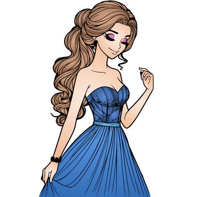 a realistic woman wearing an elegant dress