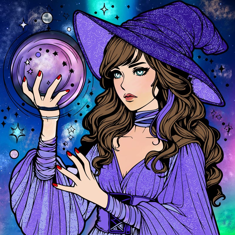 realistic women sorcerer using magic