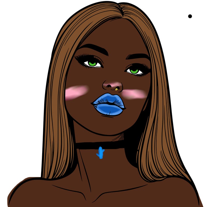 realistic woman with full lips