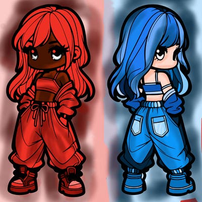 girl in crop top and baggy pants