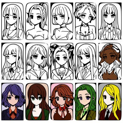 girls that look diffrent anime