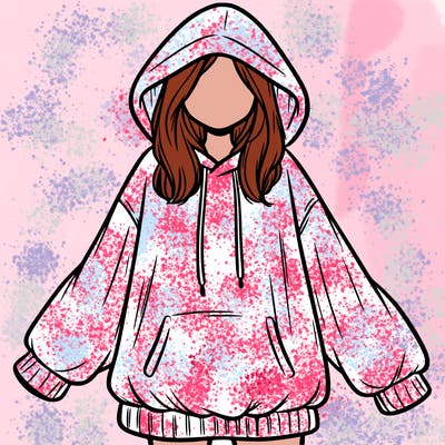 girl in oversized hoodie