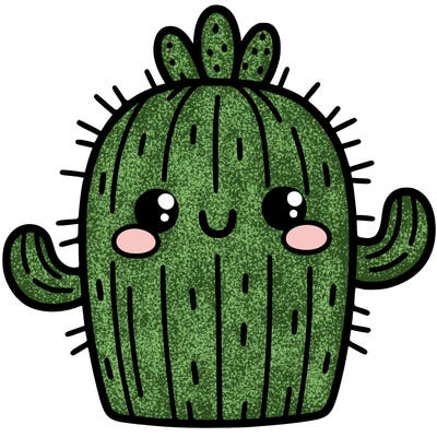 cactus that has a cute face