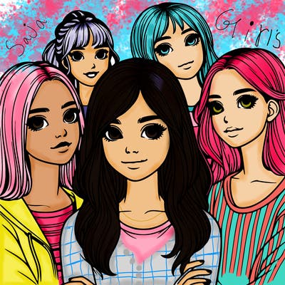 a group of realistic girls