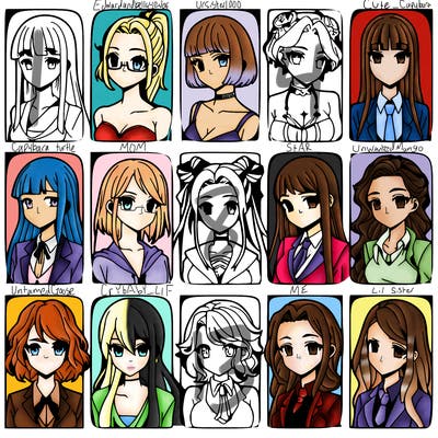 girls that look diffrent anime