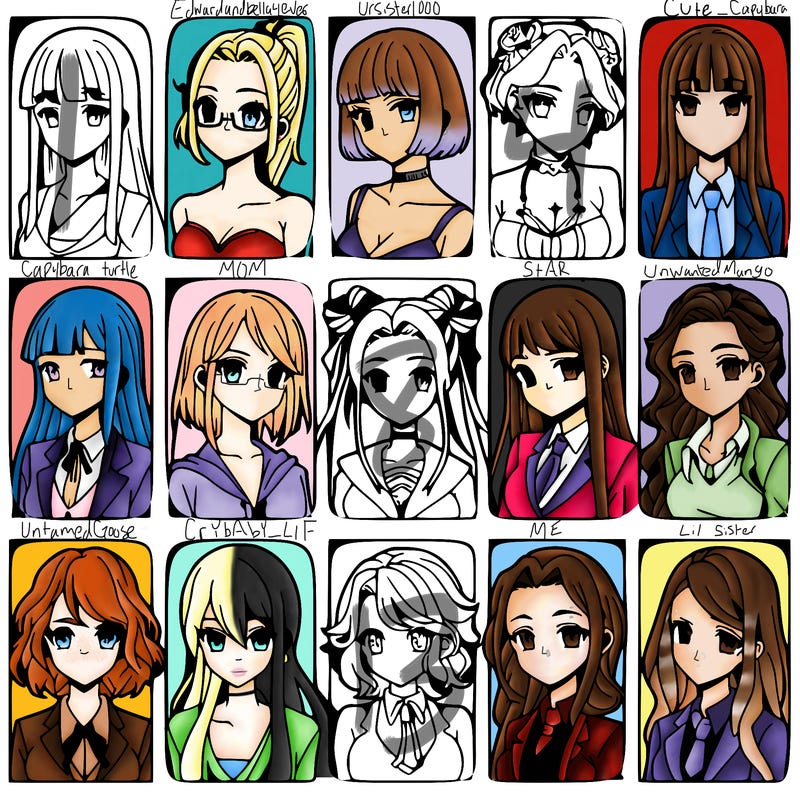 girls that look diffrent anime