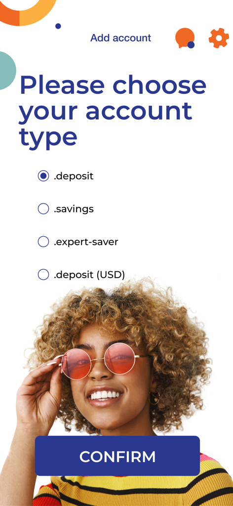 Sagicor Bank Barbados Limited - Interface of the Sagicor Bank Barbados app where a user can select different account types like savings or deposit accounts.