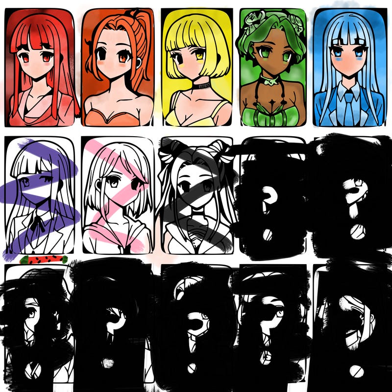 girls that look diffrent anime