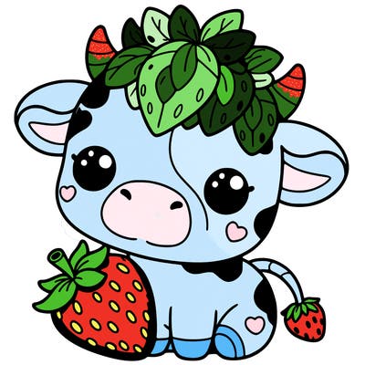 cute strawberry cow