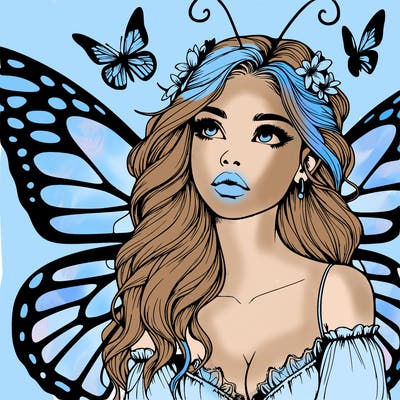 butterfly fairy realistic girl