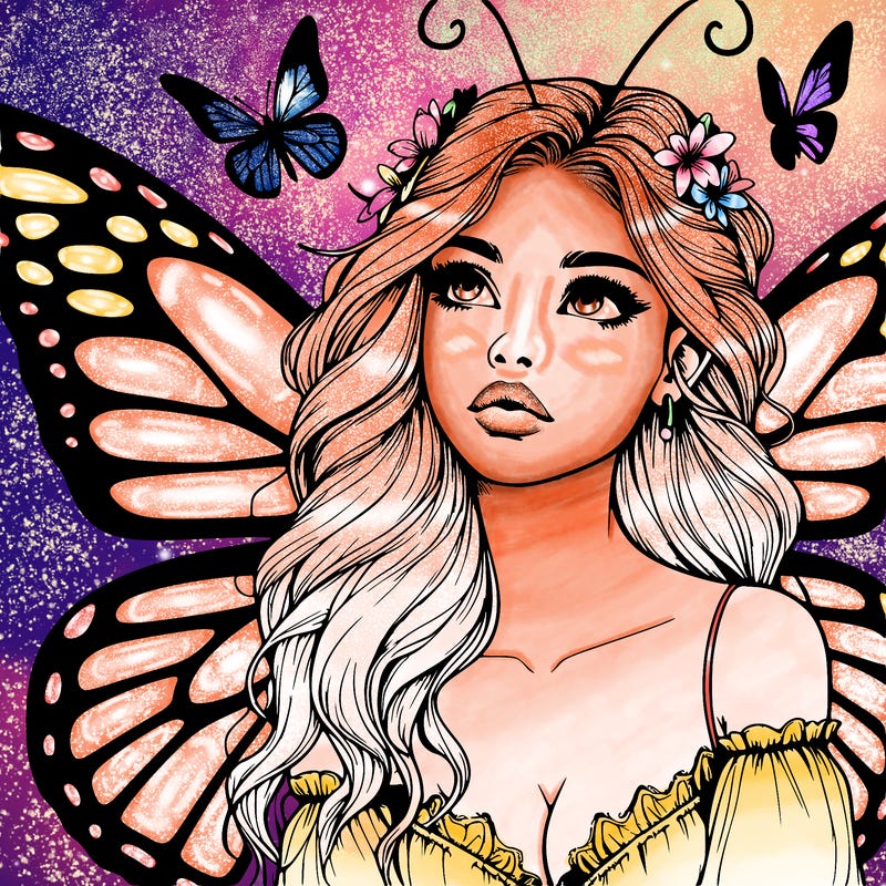 butterfly fairy realistic girl