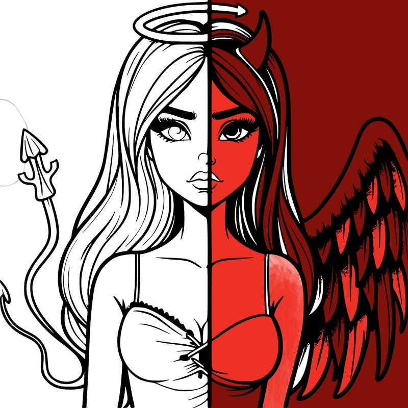 devil vs angel realistic girl