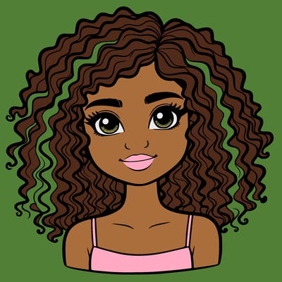 realistic girl with curly hair