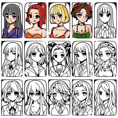 girls that look diffrent anime