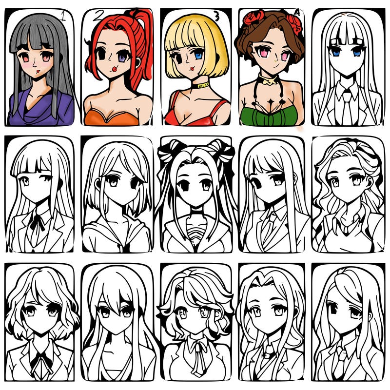 girls that look diffrent anime