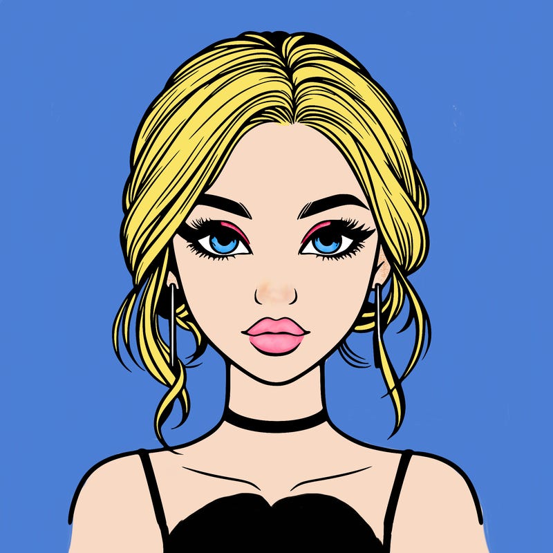 realistic girl with makeup on