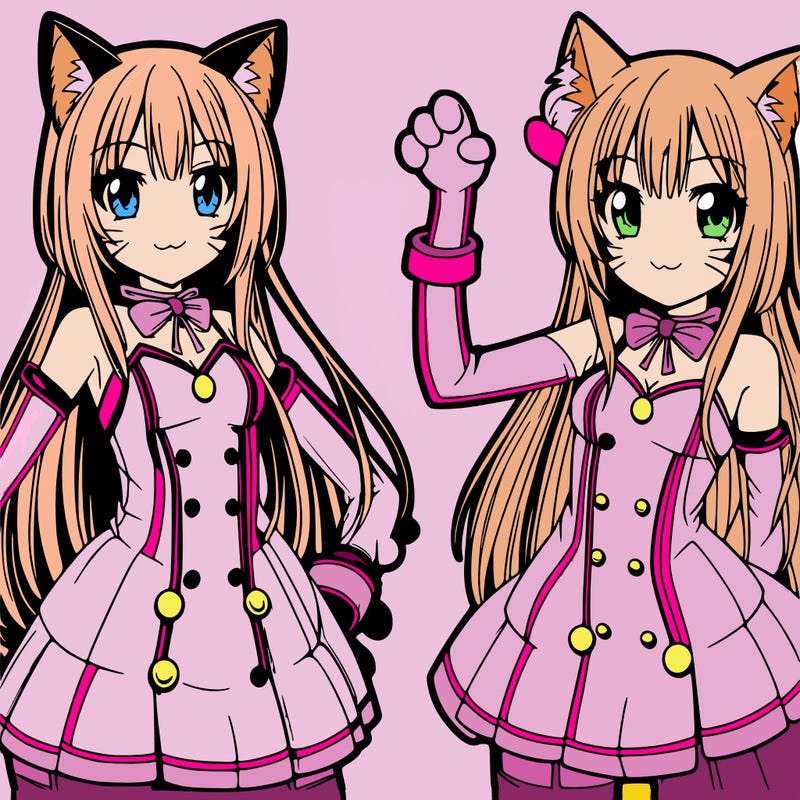anime girl dressed in cat suit