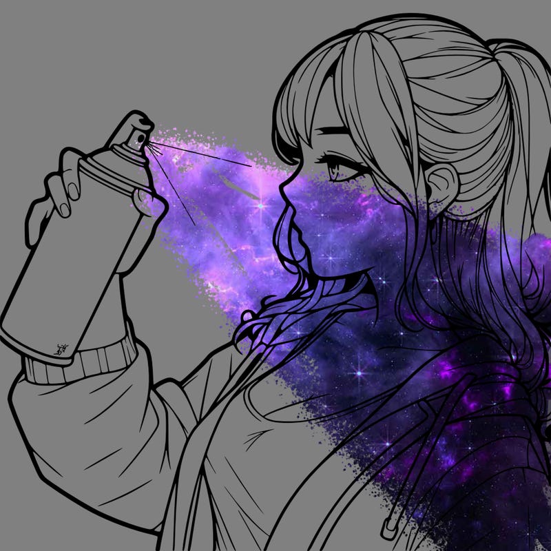 a realistic girl spray, painting