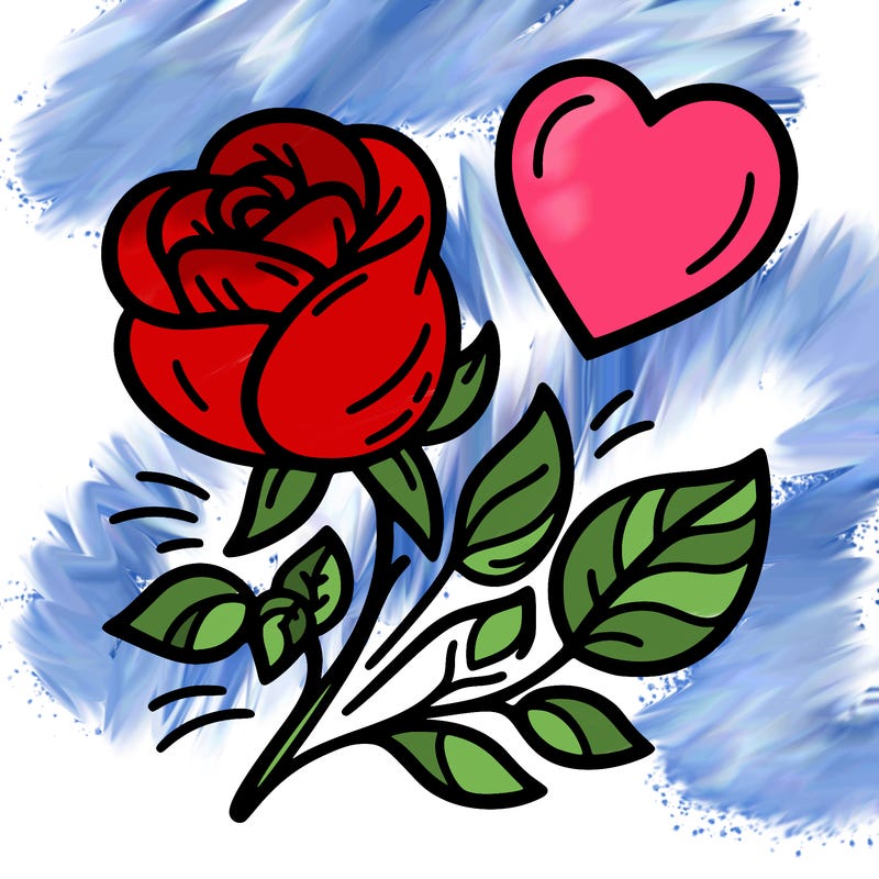 rose and heart
