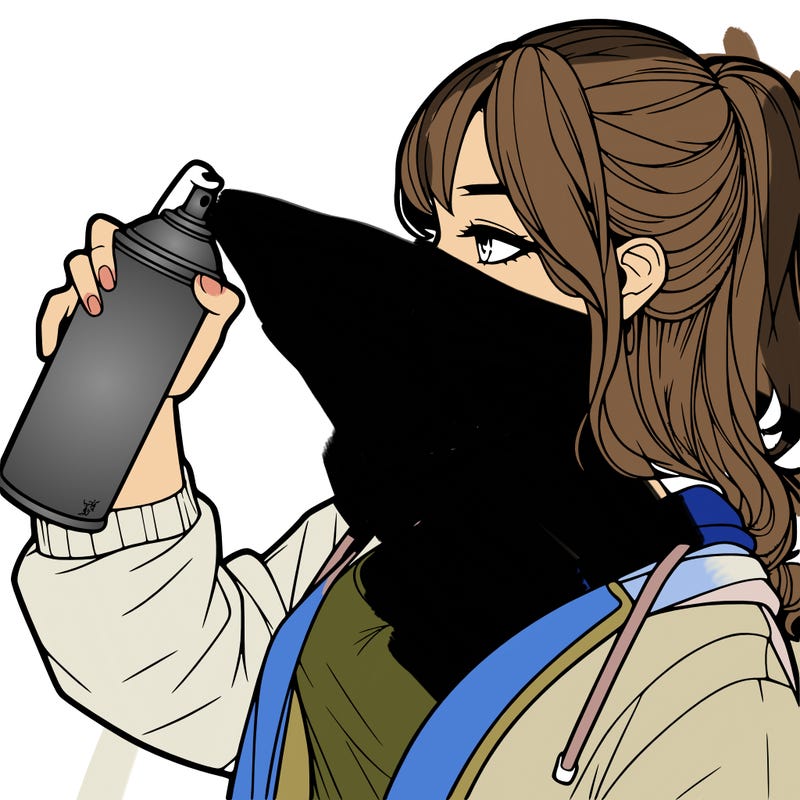 a realistic girl spray, painting