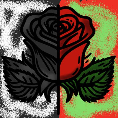 rose split down middle