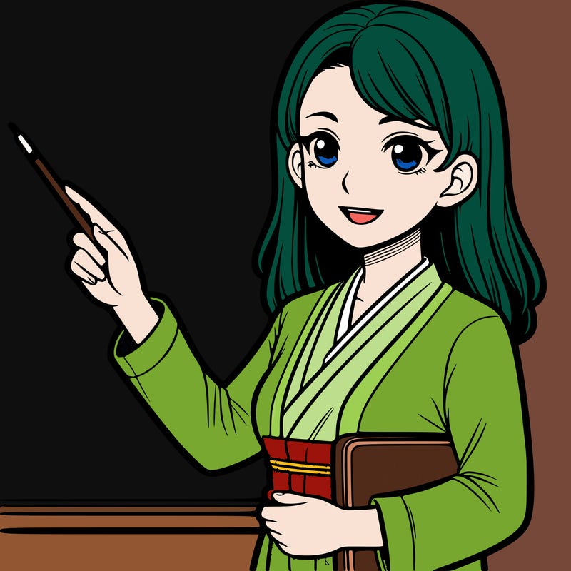 asian person teaching realistic