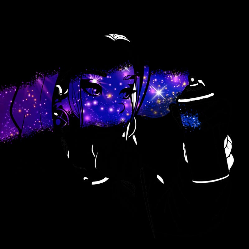 a realistic girl, spray painting