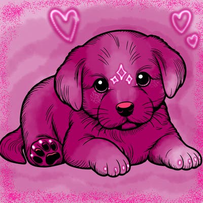 a cute realistic puppy