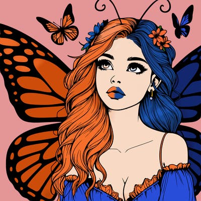 butterfly fairy realistic girl