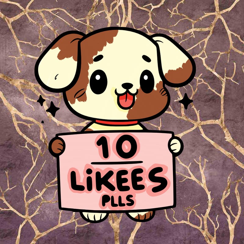 cute dog holding a sign saying 10 likes pls