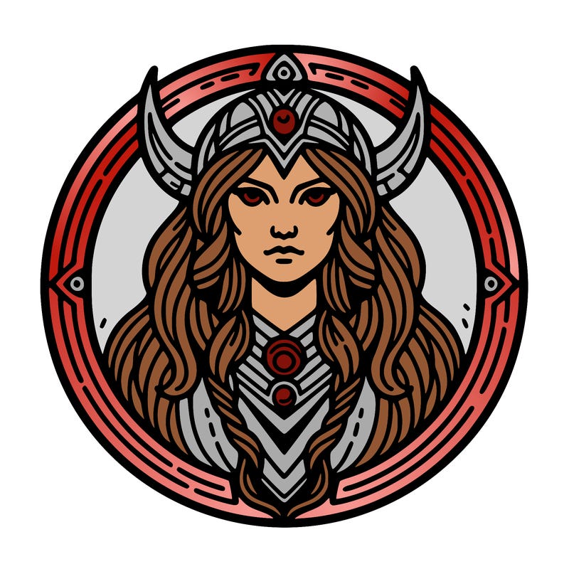 realistic valhalla goddess  symbol