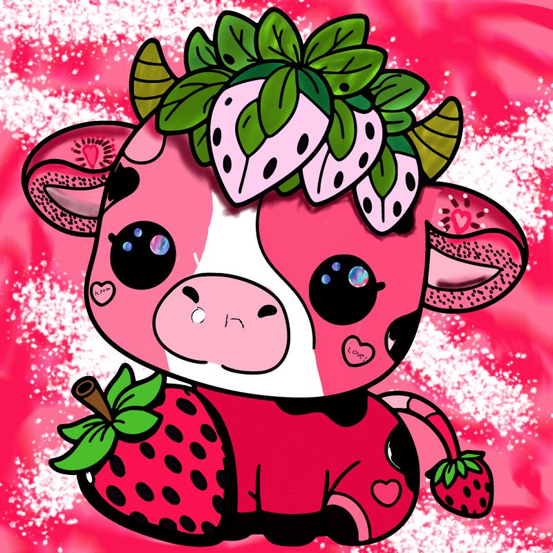 cute strawberry cow