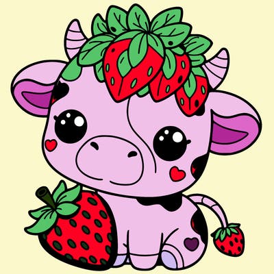 cute strawberry cow