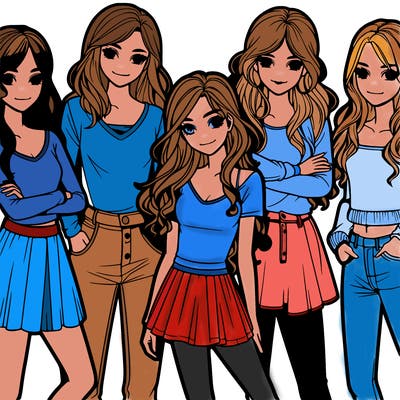 five realistic girls