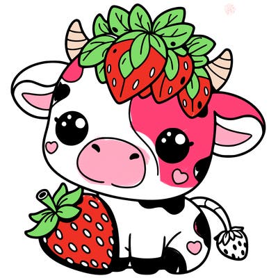 cute strawberry cow