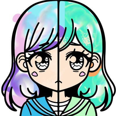 a split of a girl