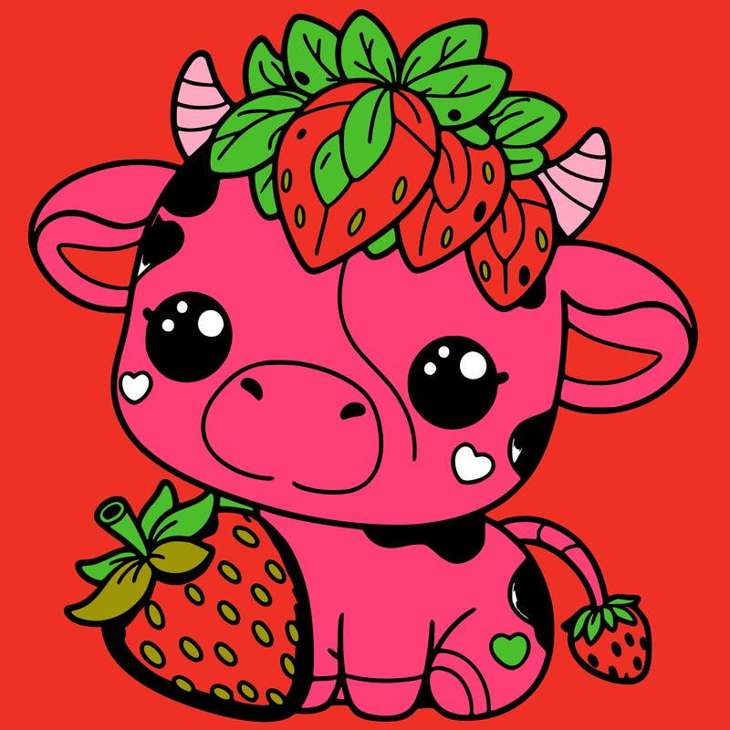 cute strawberry cow