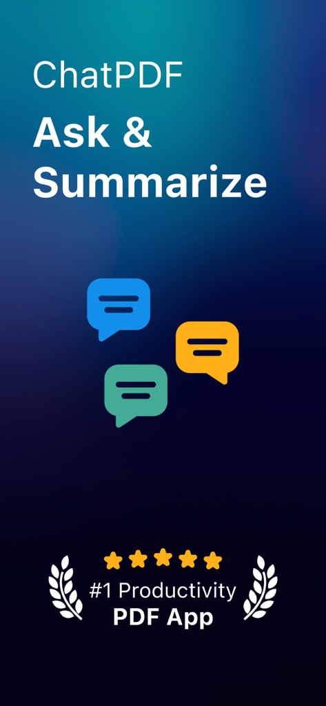 ChatPDF: Summarize & Ask PDF - ChatPDF App-Bildschirm zum Zusammenfassen und Fragenstellen zu PDF-Dokumenten