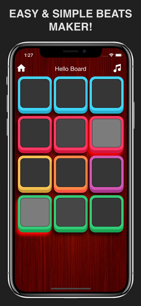 Easy Beats Maker Mix Drum Pad - Easy Beats Maker mobile app showing a 12-pad drum machine interface on a smartphone screen