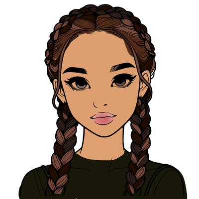 realistic girl with braids