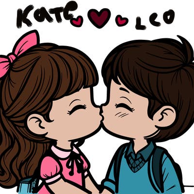 boy and girl kissing