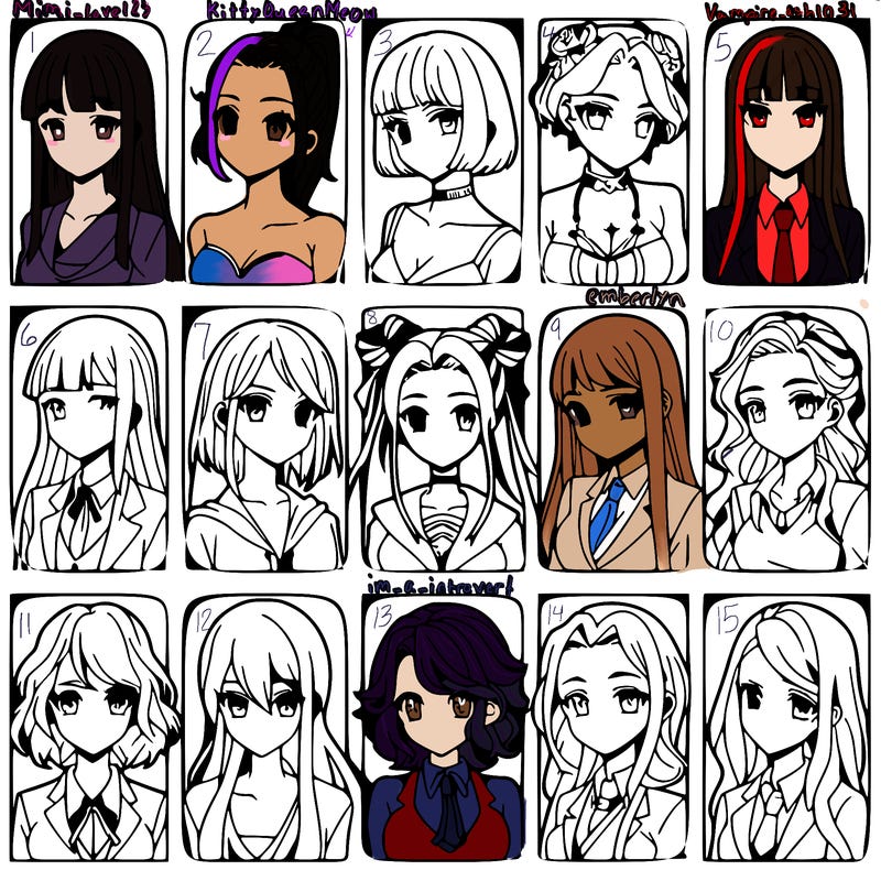 girls that look diffrent anime