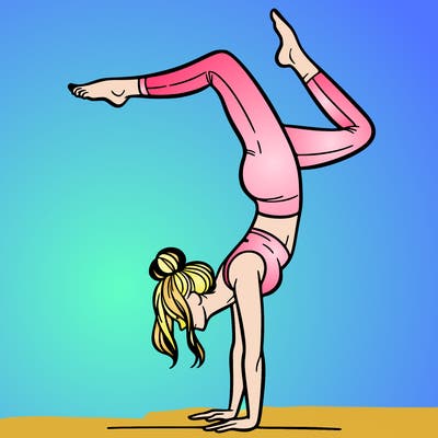 a woman doing a handstand