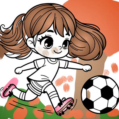 girl playing soccer